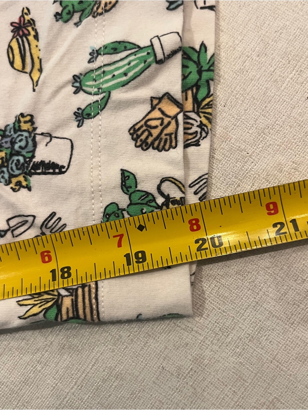 Sleepsense White Pajama capri Pants with Colorful Cactus & succulent Plant Print - Picture 7 of 7